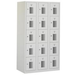 Lockerkast Basic Plus 15 vakken grijs