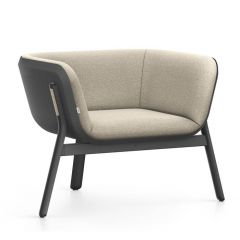 Interstuhl HUB 1 Loungefauteuil lage rugleuning zwart frame