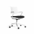 Vergaderstoel Ton sur Ton verrijdbaar - Wit / Zwart